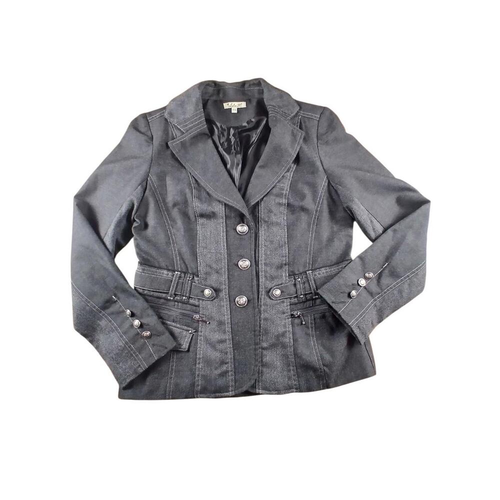 Blazer Gris Dark Academia Small / Grey Scholarly Blazer Vintage Look S